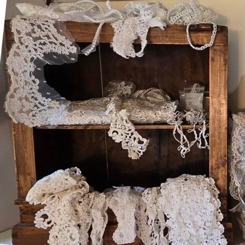 Vintage Lace Trim Bulk Lot White Ivory Mixed Styles Sewing Crafting Junk Journal